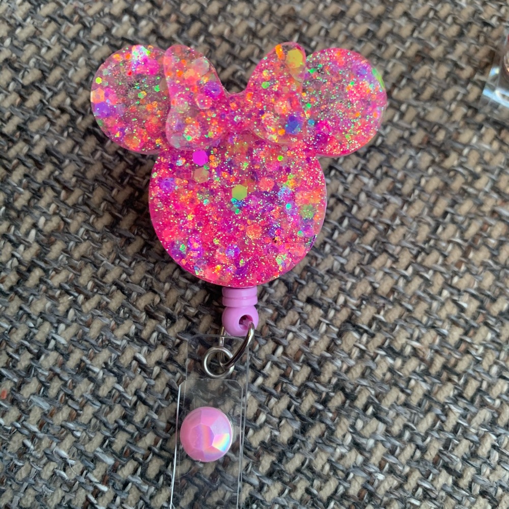 Pink glitter minnie mouse